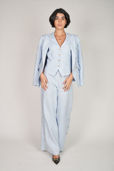 Gia Blue Linen 3pc Suit