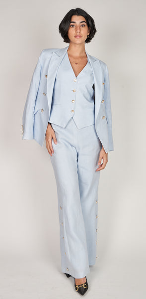 Gia Light Blue Linen Jacket