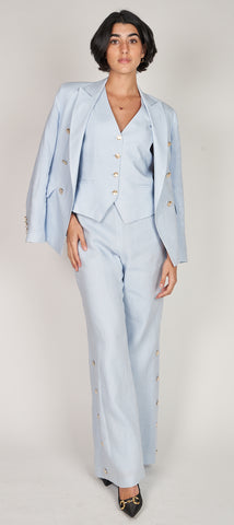 Gia Blue Linen 3pc Suit