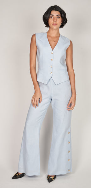 Gia Blue Linen 3pc Suit