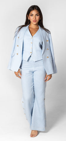 Gia Blue Linen 3pc Suit